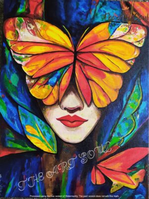 Butterfly lady Acrylic painting