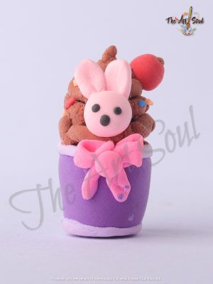 HANDMADE BUNNY CAKE CLAY MINIATURE