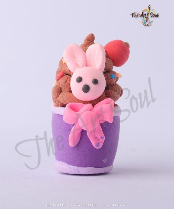 HANDMADE BUNNY CAKE CLAY MINIATURE