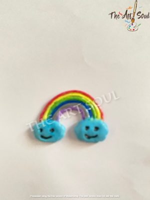 Rainbow and cloud fridge magnet