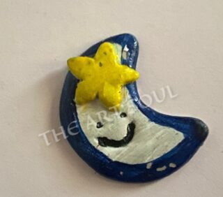 Moon and star miniature fridge magnet