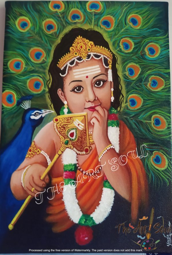 Lord Murugan Acrylic painting