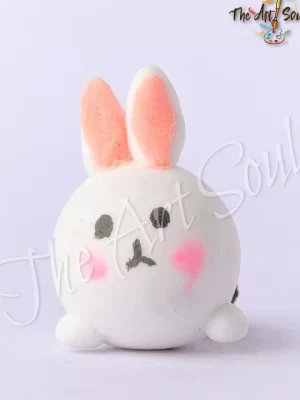 Handmade bunny face clay miniature