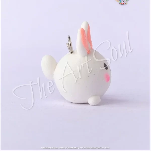 Handmade bunny face clay miniature