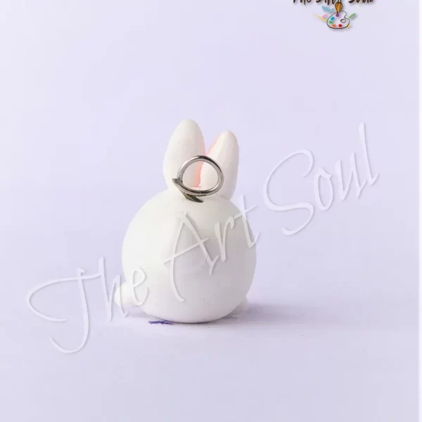 Handmade bunny face clay miniature