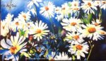 Daisy flowers Acrylic painting