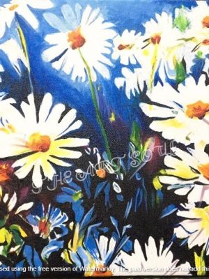 Daisy flowers Acrylic painting