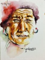 Watercolor painting Tibetan lady