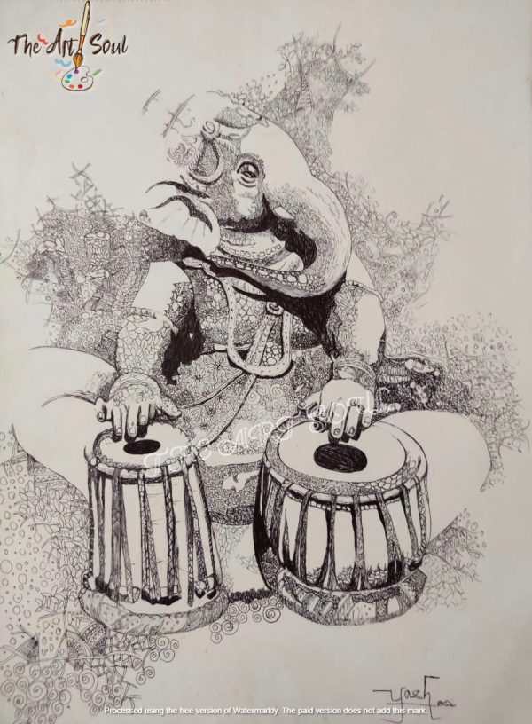 Ganesha pen painting